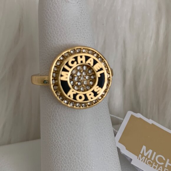MICHAEL KORS Pave Halo Disc Ring in Gold RING SIZE 7 - Picture 4 of 4